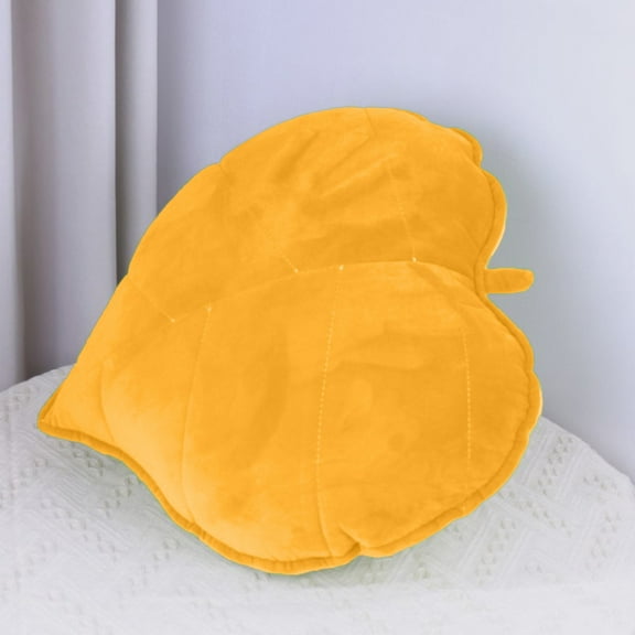 Holloyiver 3D Leaf Shaped Plant Pillow, Leaves Decorative Throw Pillows, Modern Outdoor Pillow for Plant Lovers Aesthetic, Home, Sofa, Western Couch, Living Room Bedroom (17.7", Yellow)