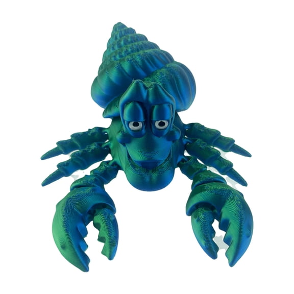 Holloyiver 3D Printed Hermit Crab, Full Articulated Flexible Crystal Hermit Crab, Adults Fidget Toys for Autism ADHD, 3D Printed Animals Toy, Home Office Decor (Blue Gradient)