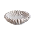 thumbnail image 1 of Holloyiver 5.9" W White Fluted Ruffle Decorative Bowl, Home Decor Accents for Living Room, Coffee Table, Bookshelf, and Console Styling, Jewelry Tray, Modern Scalloped Bowl, Small Resin, 1 of 3
