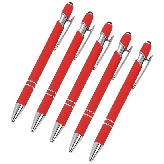 Holloyiver 5 Pieces Ballpoint Pens, Personalized Retractable Writing Pens, Pretty Metal Stylus Pen, Black Ink Medium Point 0.5 mm Gift Pens, Cute Pens Office Supplies for Women&Men
