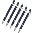 thumbnail image 1 of Holloyiver 5 Pieces Ballpoint Pens, Personalized Retractable Writing Pens, Pretty Metal Stylus Pen, Black Ink Medium Point 0.5 mm Gift Pens, Cute Pens Office Supplies for Women&Men, 1 of 9