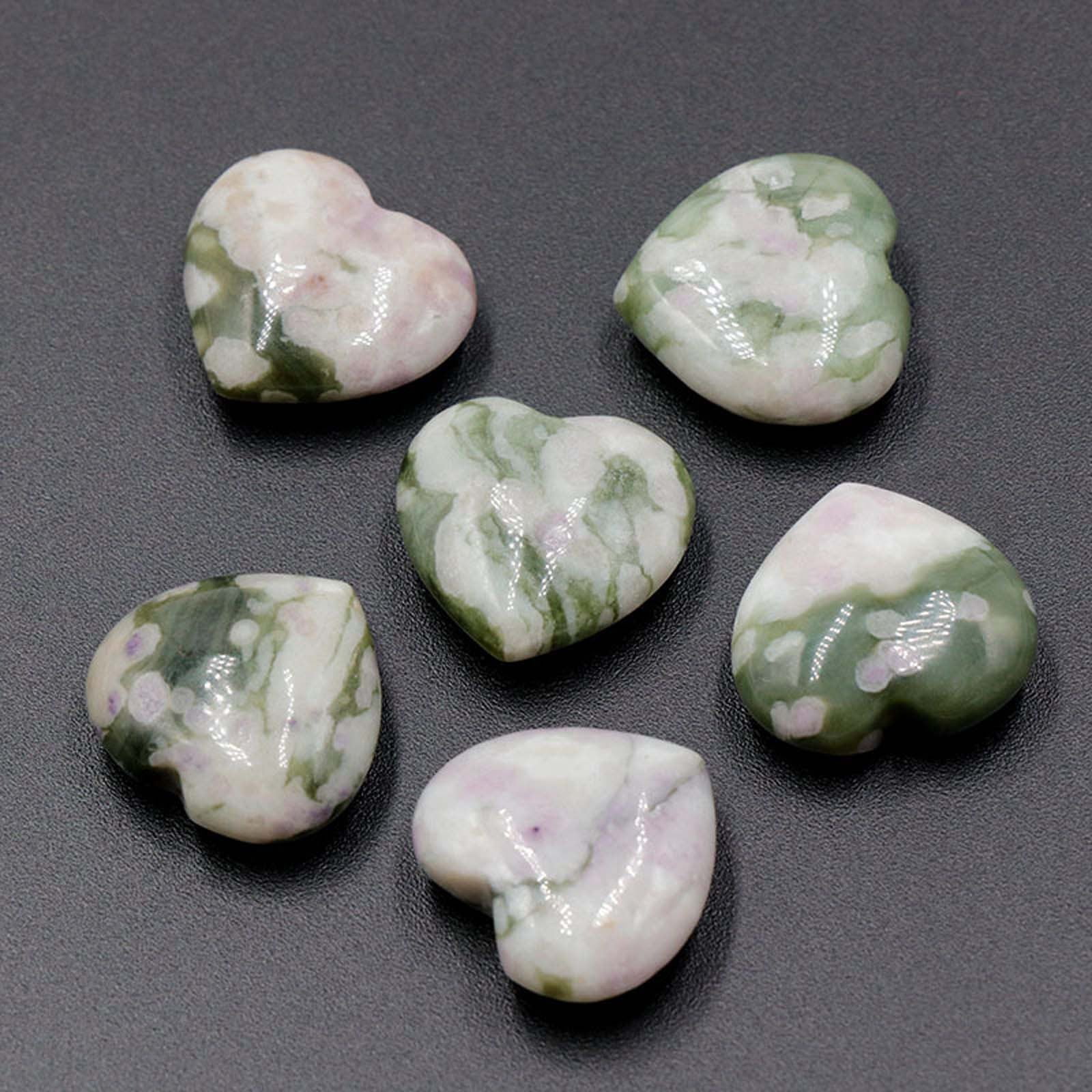 Holloyiver 6 Pcs Heart Stone, Bulk Heart Rock Worry Stone Valentine's ...