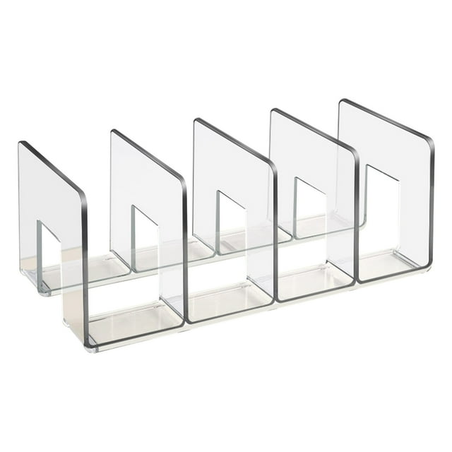 Holloyiver Acrylic File Sorter, 4Section Clear Desktop File Folder