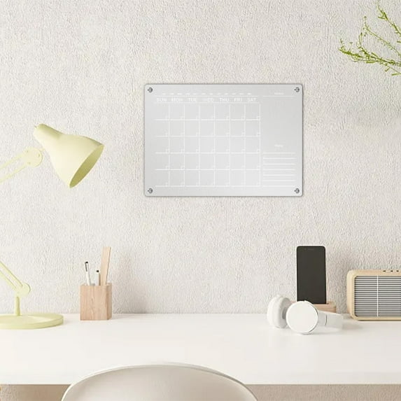 Holloyiver Acrylic Magnetic Weekly Calendar for Refrigerator(5mm), 11.7" x 8.3" Clear Dry Erase Calendar Board & Memo Board, Reusable Weekly Note Board/Meal Planner with 6 Markers