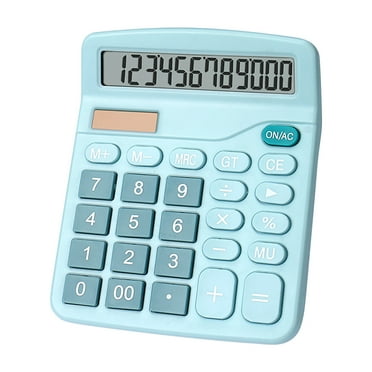Holloyiver Basic Standard Calculators, Mini Digital Desktop Calculator with 8-Digit LCD Display, Battery Solar Power Smart Calculator Pocket Size for Home School for Kids (Blue)