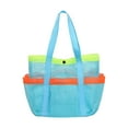 thumbnail image 1 of Holloyiver Beach Mesh Bag with Divided Pocket, Sandproof Beach Tote Bags for Women Large Foldable Mesh Swimming Pool Travel Bags, Sky Blue, 1 of 7