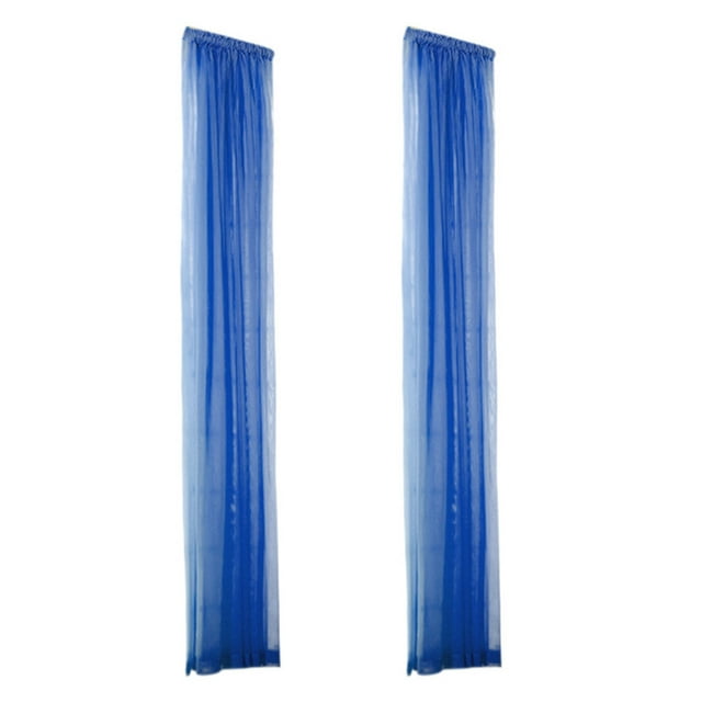 Holloyiver Blue Sheer Curtains 78 Inches Long 2 Panels, Transparent