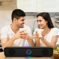 thumbnail image 1 of Holloyiver Bluetooth Computer Speakers for PC Desktop Monitor, Gaming PC Sound Bar, Wired USB-Powered, Superb Stereo Sound, with Gradient LED Lighting, Ideal For Desktop, 1 of 8