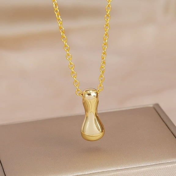 Holloyiver Bubble Letter Initial Necklace for Women, Colorful Balloon Alphabet Name Pendant Dainty Cute 14K Gold Plated Necklaces Jewelry Gifts (Golden)