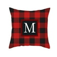 thumbnail image 1 of Holloyiver Buffalo Checkered Plaid Pillow Cover With Initial, 18 × 18 Inch Classic Tartan Linen Throw Pillow Covers Red Black Plaid Cushion Case for Sofa Bedroom Car Decor, 1 of 9