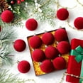 thumbnail image 1 of Holloyiver Burgundy Velvet Christmas Balls Bulk 3.25 Inch Flocked Christmas Tree Ball Ornaments Xmas Shatterproof Hanging Ornaments For Christmas Tree Christmas Decorations Birthday Party, 1 of 4