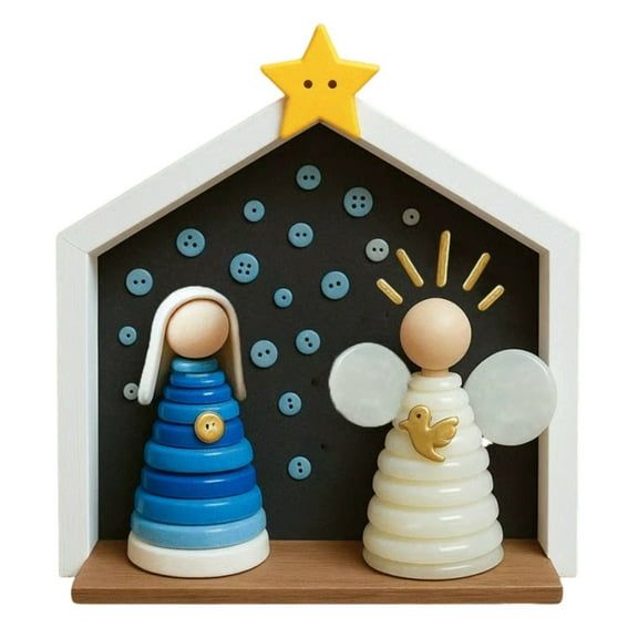 Holloyiver Button Nativity Scene Kit