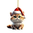 thumbnail image 1 of Holloyiver Cartoon Cat Decorative Hanging Ornaments for Christmas Tree, Cute Hatted Mini Cat Acrylic Xmas Hanging Ornament, Mini Gifts for Christmas Tree Farmhouse Outdoor Indoor Decor, 1 of 5