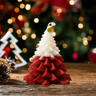 Holloyiver Christmas Candles Decor, Christmas Tree Shaped Scented Candle Tea Lights Candles, Soy Wax Aromatherapy Candles Gift for Christmas Party Home Table Holiday New Year Decorations