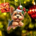 thumbnail image 1 of Holloyiver Christmas Dog Ornaments, 2024 Christmas Dog Acrylic Ornaments, Christmas Ornaments, 2D Flat Christmas Hanging Ornaments Decor Car Rear View Mirror Accessories Xmas Gift, 1 of 8
