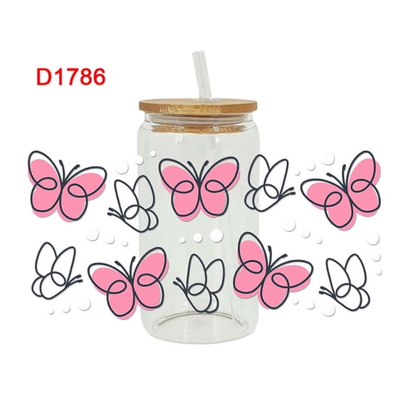 Holloyiver Christmas Heat Transfer Stickers, Waterproof Wraps Sticker for Mug Iced Coffee Glass Cups Rub On Transfers Decals