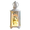 thumbnail image 1 of Holloyiver Christmas Mini Lantern Decorative with LED Candle 5.9 Inch Small Hanging Lantern Table Centerpiece Vintage Lantern Ornament with Snowman Santa Tree Pattern for Xmas Party Decor, 1 of 8
