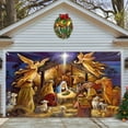 thumbnail image 1 of Holloyiver Christmas Nativity Garage Door Banner 6.5x4.9 ft, Large Christmas Garage Door Decorations, The Season Backdrop Background for Photo Holy Nativity Christmas Party Outdoor Banner, 1 of 5