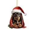 thumbnail image 1 of Holloyiver Christmas Ornament, Funny Dog Christmas Tree Ornament, Dachshund Christmas Decorations, Dog Lovers Gift Idea Xmas Decor, Dachshund Ornaments for Christmas Tree Car Backpacks, 1 of 6