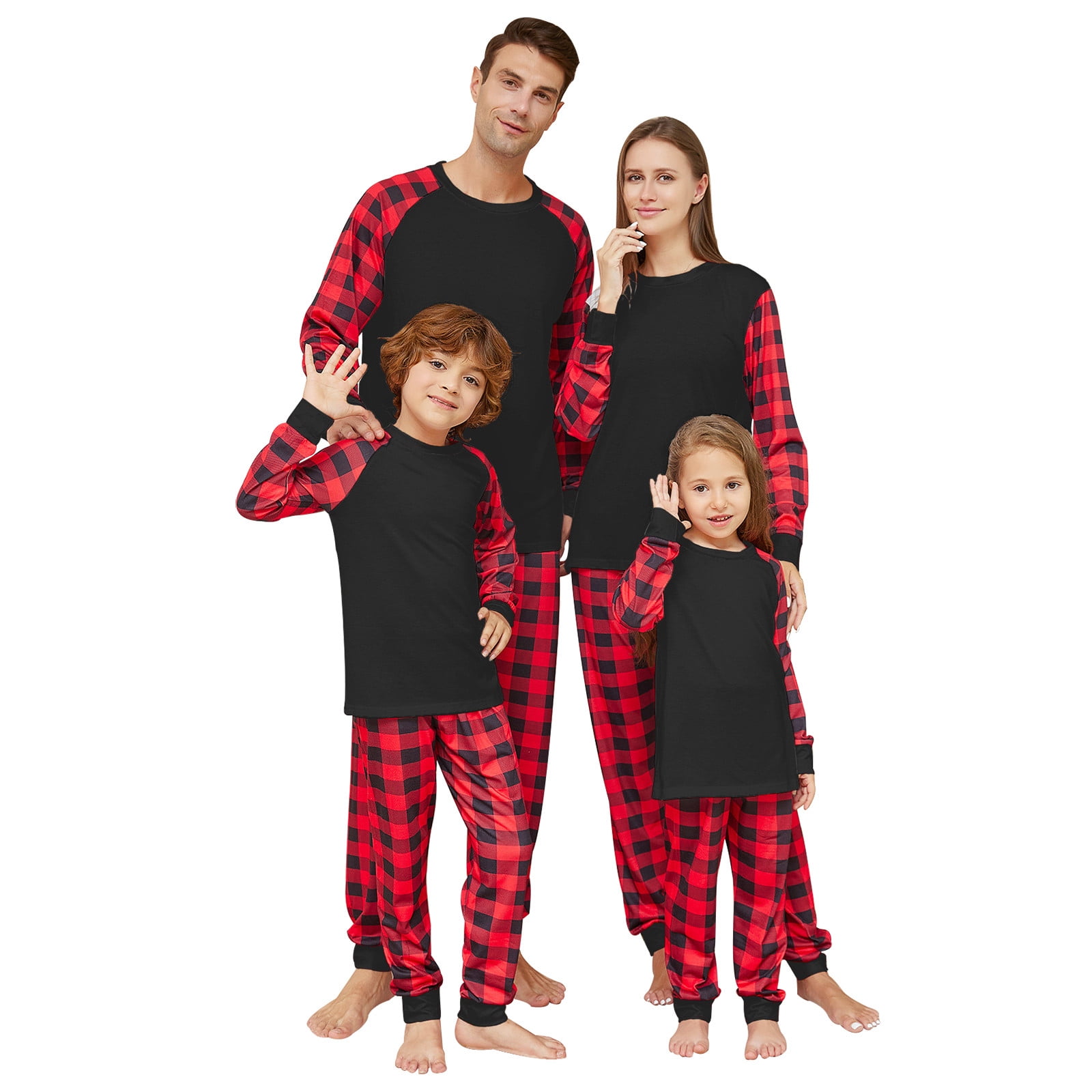 Holloyiver Christmas Pajamas For Family Christmas Fashion Long Sleeves