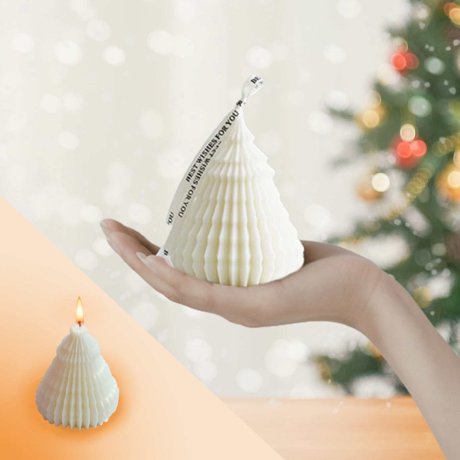 Holloyiver Christmas Scented Candles, Christmas Tree Shaped