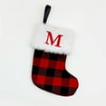 thumbnail image 1 of Holloyiver Christmas Stockings with Initials, 7.9 Inch Red Black Buffalo Plaid Monogram Xmas Stockings with White Plush Faux Fur Cuff, Christmas Decorations for Family Holiday Party, 1 of 9