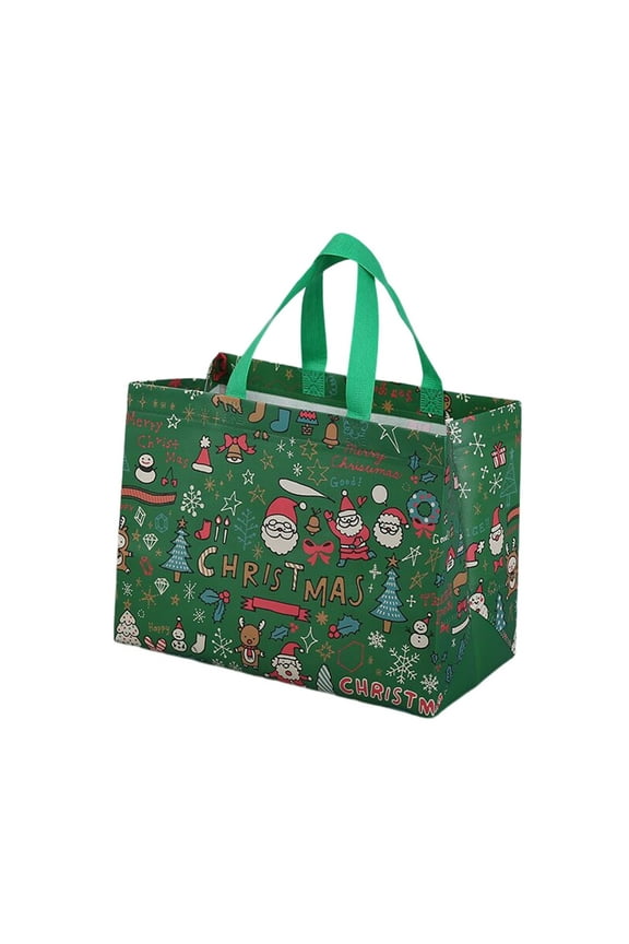 Christmas Tote Bags With Handles, Christmas Reusable Grocery Bags Multipurpose Non-woven Large Gift Bag Grocery Shopping Bags For Holiday Christmas Party