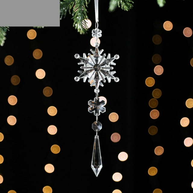 Holloyiver Christmas Tree Decoration Crystal Ornaments, Hanging