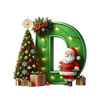 Holloyiver Christmas Tree Decoration Pendant, Personalized Christmas 26 Initial Letter Ornaments, Green Ornaments for Christmas Tree Indoor Christmas Decorations Christmas Xmas Gifts for Kids