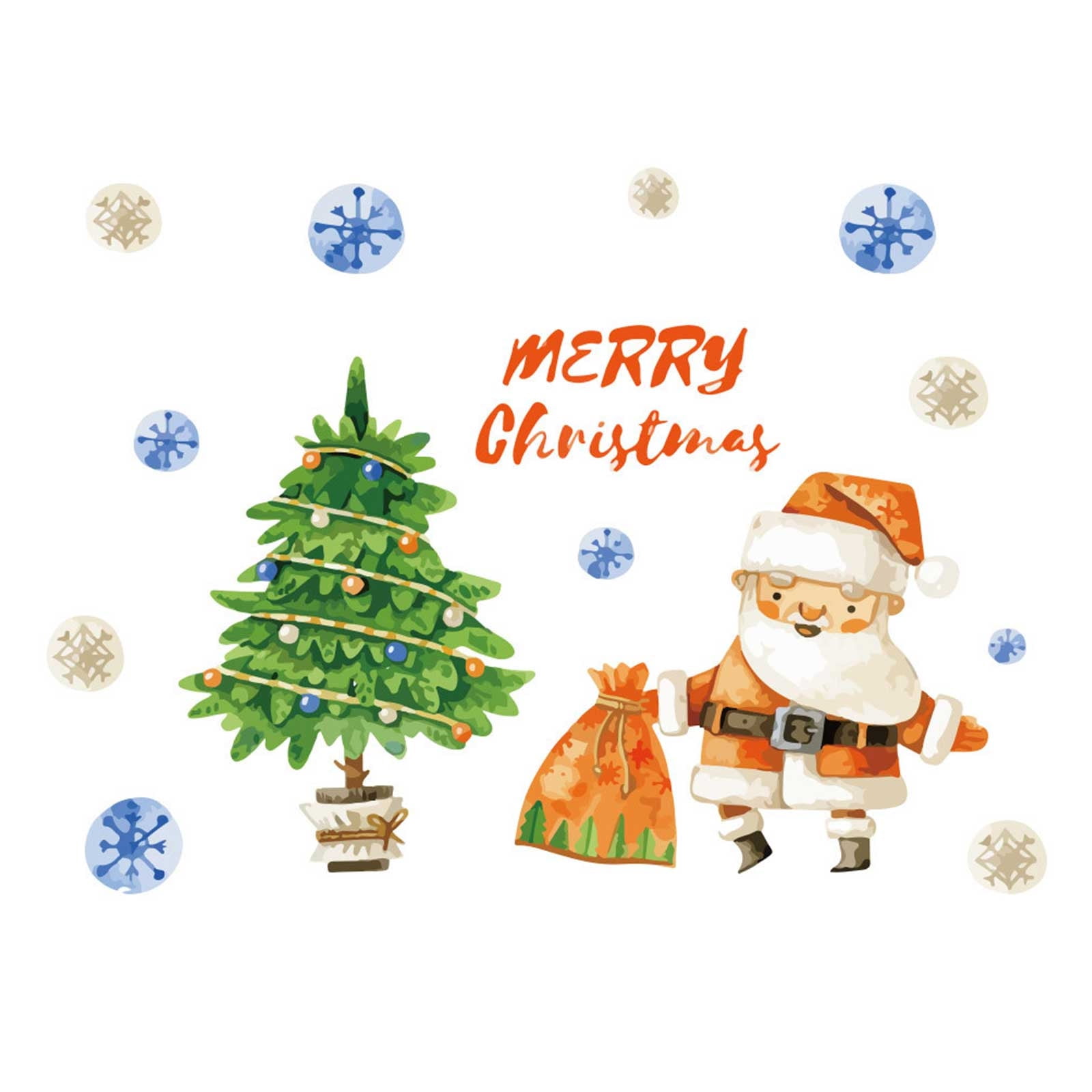 Holloyiver Christmas Window Clings Stickers, Double Sided Removable Xmas Window Gel Cling Snowflake Window Sticker Decals for Christmas Window Glass Decorations