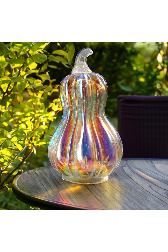 Colorful Mercury Glass Pumpkin Light with 10 Fairy Lights Inside, Battery Operated Led Pumpkin Lamp, Ideal for Thanksgiving Halloween Fall Decoration, Thanksgiving Rustic Decor