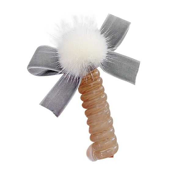 Holloyiver Colorful Telephone Line Hair Bands, Colorful Telephone Wire Hair Bands for Kids, Spiral Hair Ties for Women Phone Cord, Cute Cartoons Hair Accessory for Teens and Girls