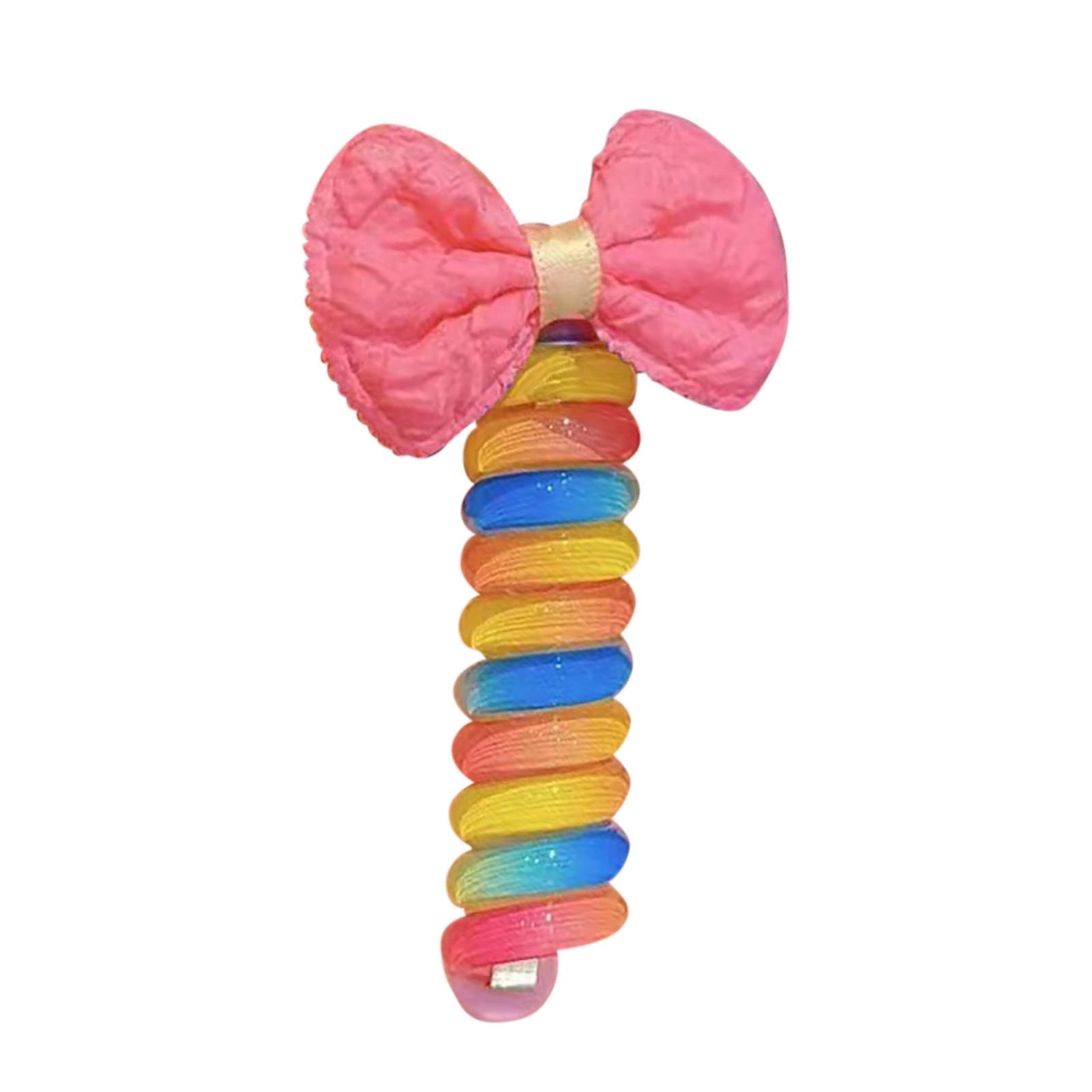 Holloyiver Colorful Telephone Wire Hair Bands For Kids, Spiral Hair