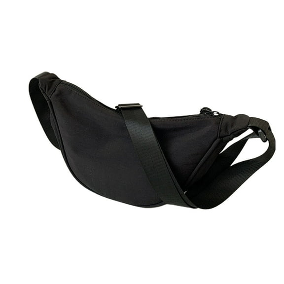 Holloyiver Crescent Bag for Women Men,Shoulder Purse With Wide Adjustable Strap,Nylon Crossbody Bag For Women Men Travel(Black)