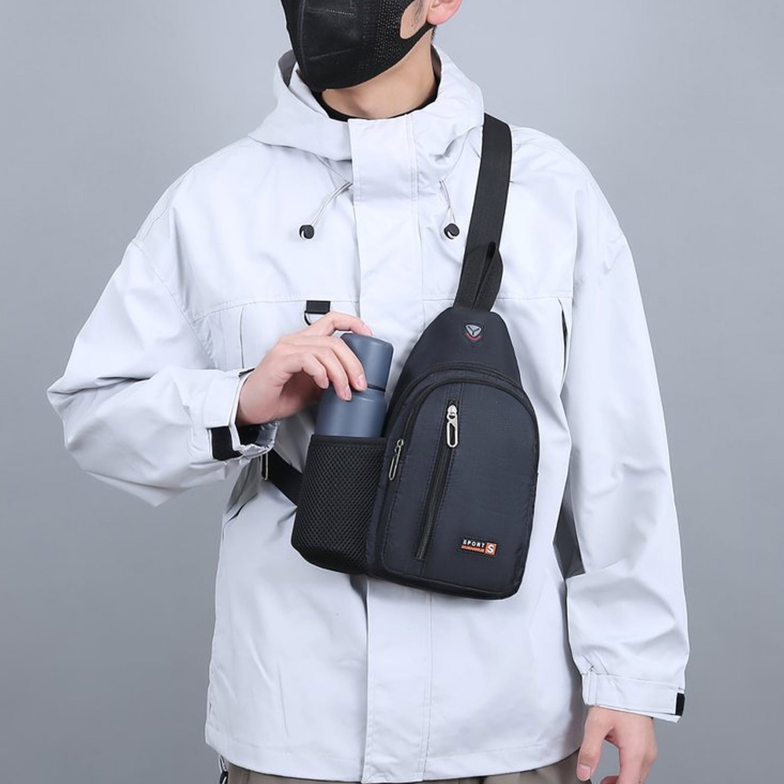 Holloyiver Crossbody Sling Bag for Women Men, Small Sling Backpack