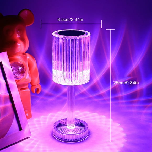 Holloyiver Crystal Table Lamp with 16 RGB Color Changing Dimmable Night Light, LED Rose Diamond Touch Mood Lamp with Remote, Romantic Gift for Kids Teens Girls Boys Lover Room Decor