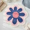 thumbnail image 1 of Holloyiver Cute Bath Mat, Soft Superfine Fiber Flower Bath Mat, 23.6 Inch Non Slip Water Absorbent Rug Bath Door Mats Rugs for Entrance Bedroom Kitchen Bathroom Toilet Floors (Blue), 1 of 6