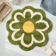 thumbnail image 1 of Holloyiver Cute Bath Mat, Soft Superfine Fiber Flower Bath Mat, 23.6 Inch Non Slip Water Absorbent Rug Bath Door Mats Rugs for Entrance Bedroom Kitchen Bathroom Toilet Floors (Green), 1 of 6