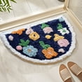 thumbnail image 1 of Holloyiver Cute Bathroom Rugs, Half Round Colorful Folwer Bath Decor Mat, Absorbent Non Slip Bathtub Mat, Machine Washable Plush Microfiber Mat for Bedroom Shower Door 15.7 x 23.6 Inch, 1 of 8