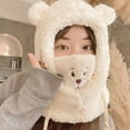 thumbnail image 1 of Holloyiver Cute Bear Mask One-Piece Hat Women's Winter Cycling Warm Windproof Winter Bear Hat Scarf Winter Scarf, 1 of 5