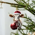 thumbnail image 1 of Holloyiver Cute Cartoon Acylic Cow Hanging Ornament, Christmas Christmas Tree Hanging Decorations Window Wall Ornaments For Home Holiday Party Festival Decor, 1 of 8