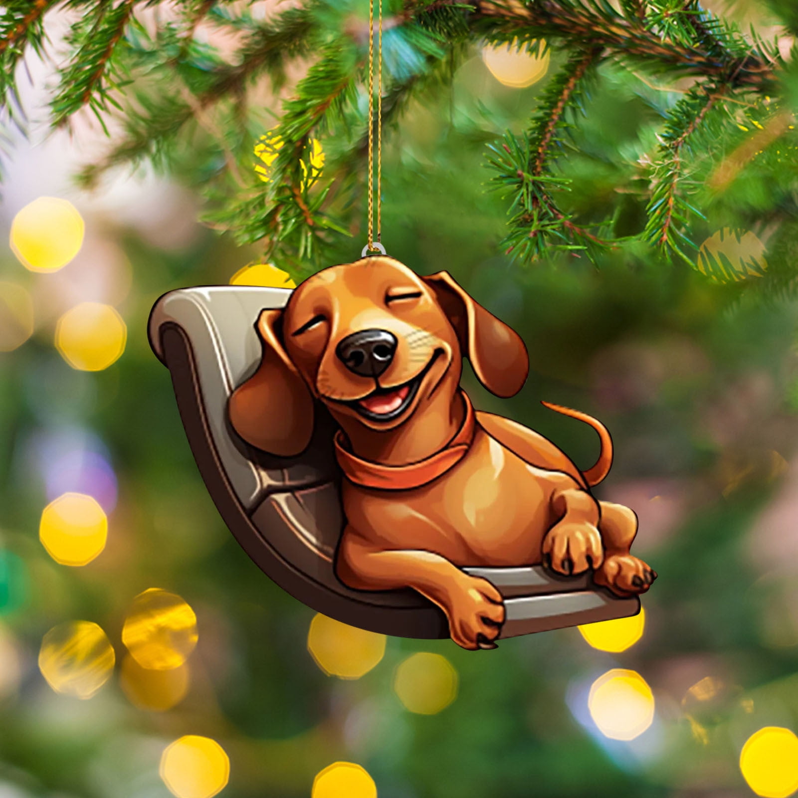 Holloyiver Cute Dachshund Christmas Ornament 2023, Gifts for Dog Lover, Dog Tree Decor, Dog