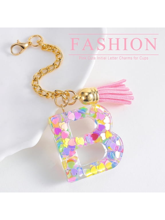 Cute Key Chains for Women Girls, Initial Letter Keychains with Tassel, Charm for Purse Backpacks Handbags