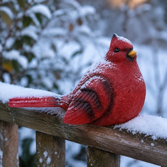 Holloyiver Cute Sitting Red Bird Figurines, Freestanding Christmas Red Bird Decoration, Easily Be Placed on a Table, Shelf, Desk or Mantel, Gift for Women Mom Grandmom Bird Lover