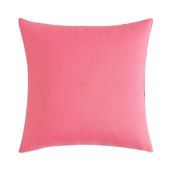 Holloyiver Decorative Outdoor Waterproof Throw Pillow Covers, Square Garden Cushion Cases for Patio, Couch, Tent and Sofa, 18 x 18 Inches (Pink)