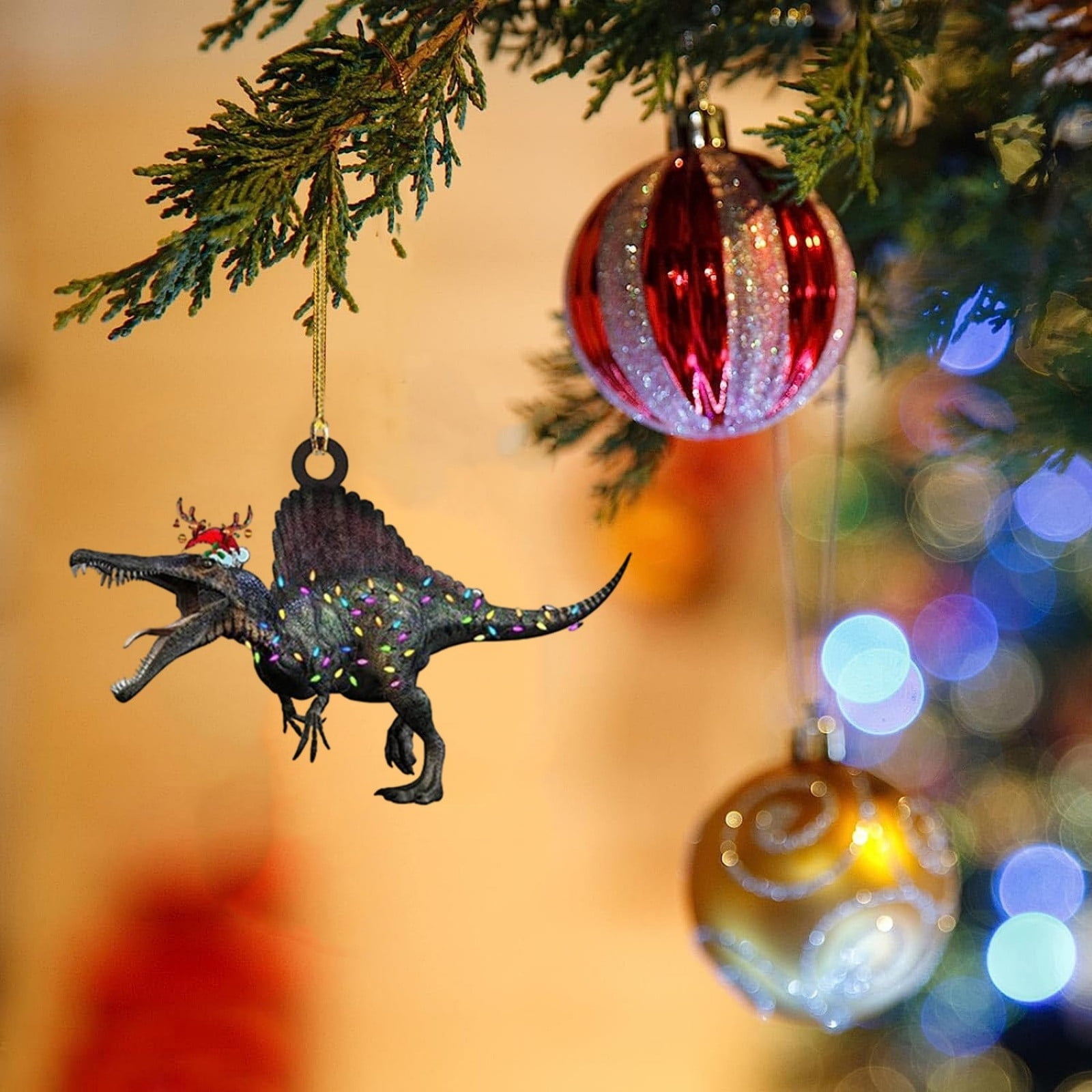 Holloyiver Dinosaur Christmas Tree Ornaments Decorative Hanging