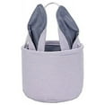 thumbnail image 1 of Holloyiver Easter Bunny Basket, Seersucker Egg Bags for Kids, Cute Easter Bucket Bags with Rabbit Ears, Stripe Canvas Toys Bucket Tote for Easter Eggs Hunting, Easter Party Gifts, 1 of 5