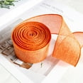 thumbnail image 1 of Holloyiver Easter Burlap Wired Ribbons, 1.97 Inch x 16.4 Ft Solid Edge Ribbon, Wrapping Burlap Ribbon, Burlap Wired Ribbon for Wreaths Home Decor DIY Crafts (Orange), 1 of 6