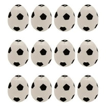 Holloyiver Easter Eggs Painting Kit, 12 Pcs Soccer Pattern Easter Eggs Ornaments, Bulk Decoration for Craft Hanging Plastic Eggs with Rope for Easter Egg Hunts, Basket Stuffers Fillers