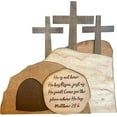 thumbnail image 1 of Holloyiver Easter Scene Wooden Decoration, Christian Decor Gifts Empty Tomb, Easter Decor Nativity Scene Set Gift, The Empty Tomb Easter Scene and Cross Figurines Spring Decor Easter Crafts, 1 of 9